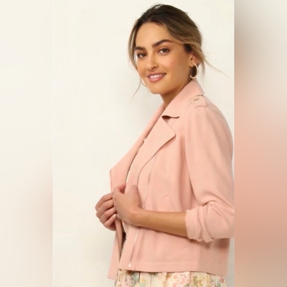 LC Lauren Conrad Blush Pink Trench Coat Sz L new With Tag - Picture 10 of 10